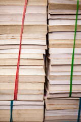 Stacked second-hand books