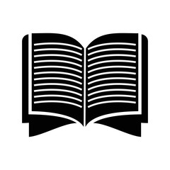 Reading book on library icon | Black Vector illustration |