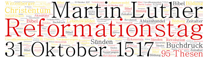 Reformationstag Reformation Martin Luther 31. Oktober 1517 Mönch 95 Thesen Missbrauch Schlosskirche Gläubige Wittenberg - obrazy, fototapety, plakaty