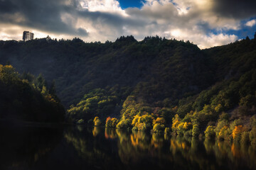 Enchanted Lovely Autumn Forest in the Fall of Saarland in Germany, Europe