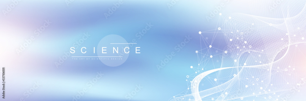 Poster abstract structure molecules or atom for science or medical background.