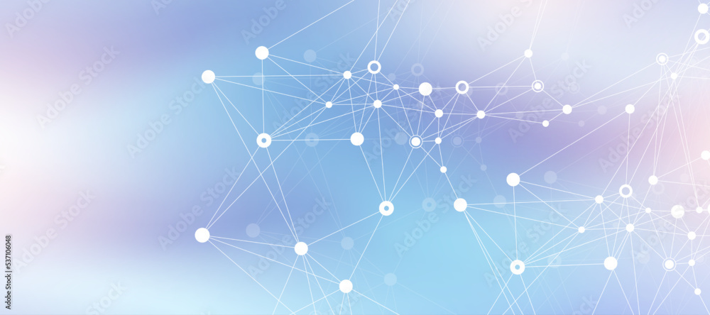 Aufkleber Global network connection concept. Social network communication in the global business. Big data visualization. Internet technology. Vector illustration.