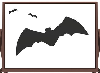 bats on a whiteboard for records 3d-rendering