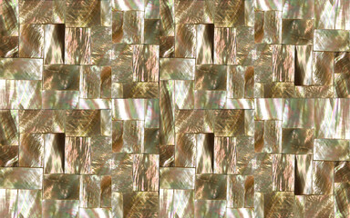 Golden mother of pearl in brick pattern