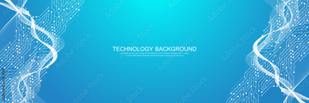 Aufkleber Electronic texture for computer technology, engineering concept. Motherboard computer generated abstract background