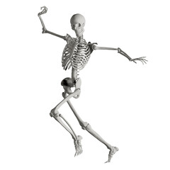 skeleton posing 3d render illustration