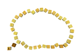 人から雲の形の吹き出しフレームが出ている会話の背景