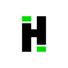 ihi company name initial icon lettering. IHI monogram.