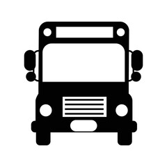 Transport bus front part icon | Black Vector illustration |