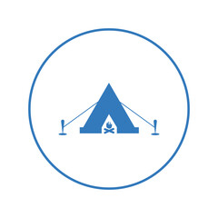 Tourist camping fire tent icon | Circle version icon |