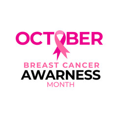 Pink ribbon to World Breast Cancer Awareness month. Bright Brest Cancer medical banner. Vector illustration.