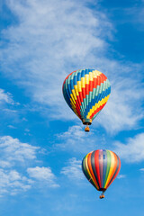 Beautiful Hot Air Balloons Against a Deep Blue Sky