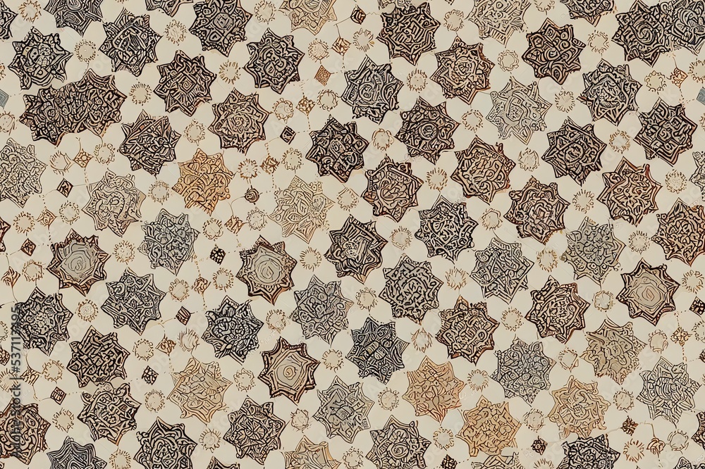 Poster seamless vintage pattern with an effect of attrition. patchwork carpet. hand drawn seamless abstract
