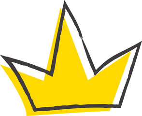 png hand drawn crown icon isolated.	