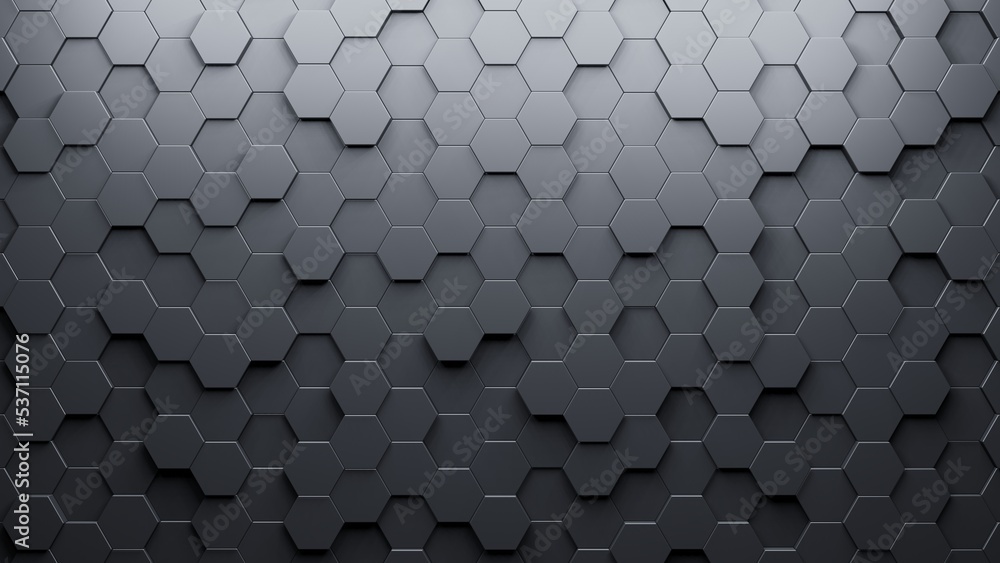 Poster Realistic abstract honeycomb background. 3d rendering.