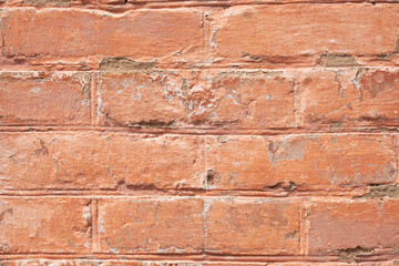 red painted brick wall