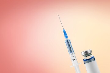 Classic vaccine tube with medical syringe