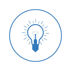Power saving led light bulb icon | Circle version icon |