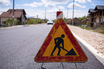 New road, surface a new asphalt road way