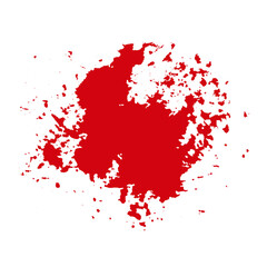 horror illustration abstract silhouette red paint splash, blood stain isolated on blank space.