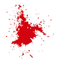 horror illustration abstract silhouette red paint splash, blood stain isolated on blank space.
