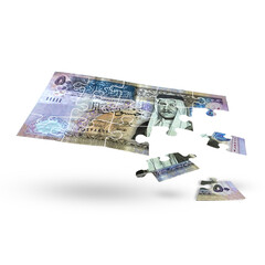  Jordan banknotes on a white installment - Jordan money installment  concept