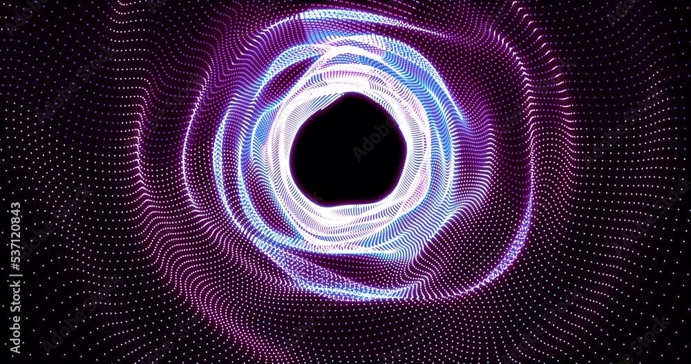 Poster abstract tunnel background with bright beautiful purple glowing iridescent energy magical waves and 