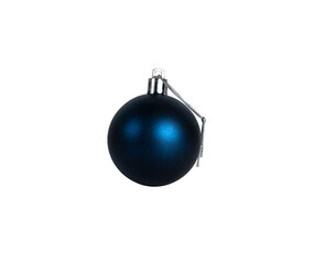 Black blue christmas ball isolated on white