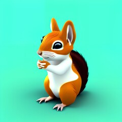 Obraz premium Isometric squirrel illustration