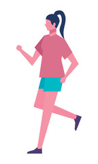 Fototapeta na wymiar young female athlete running