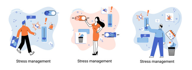 Stress management abstract metaphor, pressure control, depression, emotional tension, mental health management, physical and psychological stress. Way to lead an active, productive and fulfilling life
