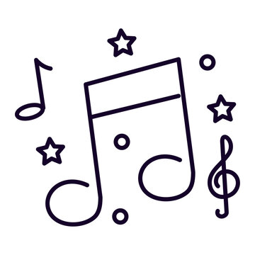 music notes and stars line