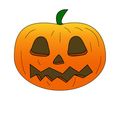 Halloween Pumpkin, jack-o-lantern, Illustration on transparent background