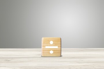 Division image on a wooden block stand on the desk - Powered by Adobe