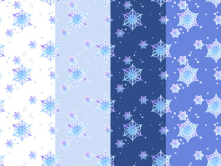 雪の結晶のシームレスなパターン背景