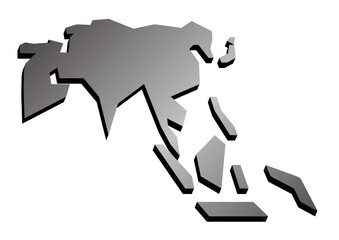 アジア（遠近立体）ブラック