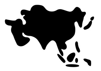 アジア（簡易太線）ブラック