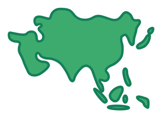 アジア（簡易太線）グリーン