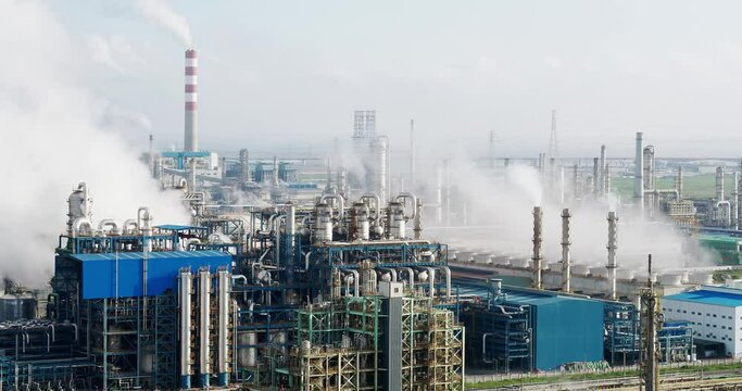 aerial view of chemical plant 