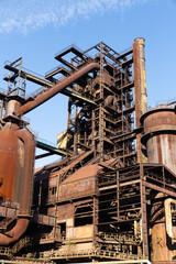 Fototapeta na wymiar View of abandoned steel mill in Ostrava, Moravian-Silesian Region, Czech Republic..