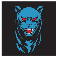 Panther illustration. panther logo ,art, icon , symbol, panther line art colours vector. graphic vector