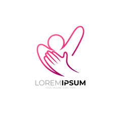 Obraz premium Social logo template, people care icon design