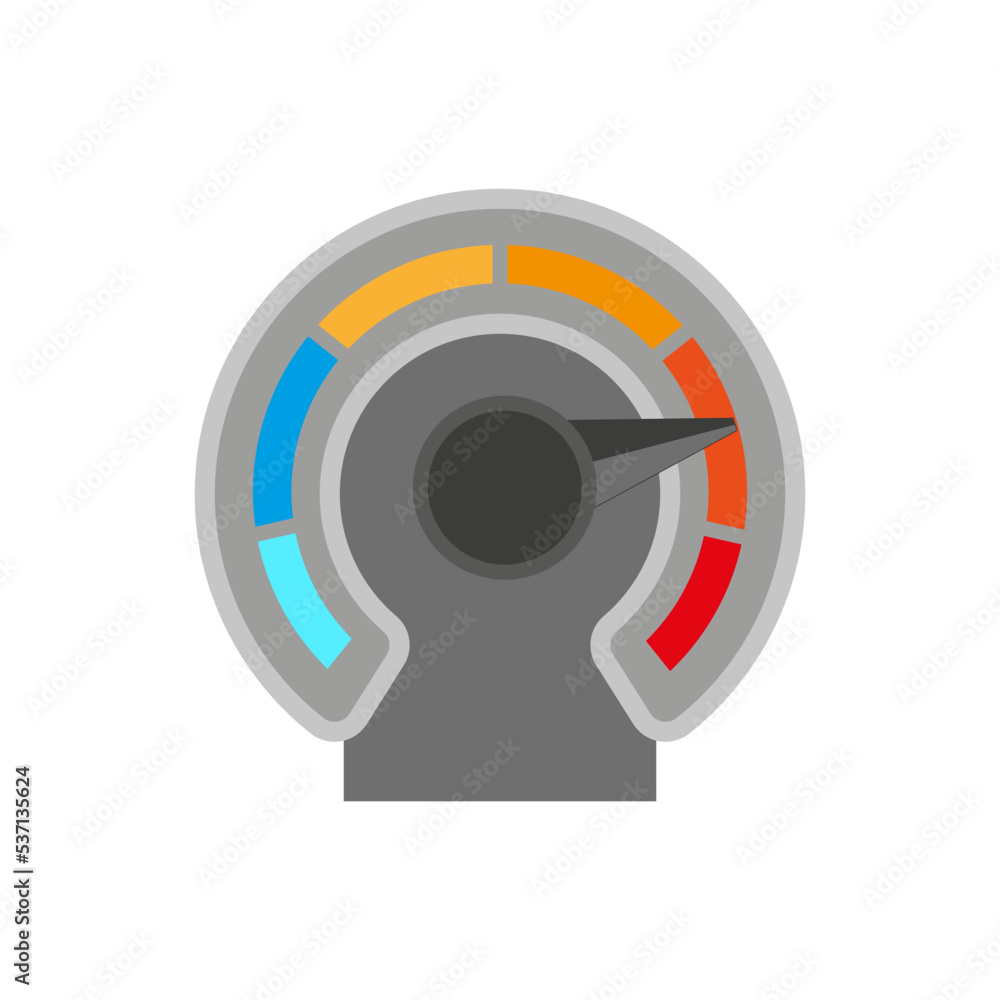 Poster speedometer in flat style. high speed. progress bar. speed dial indicator. vector illustration. stoc
