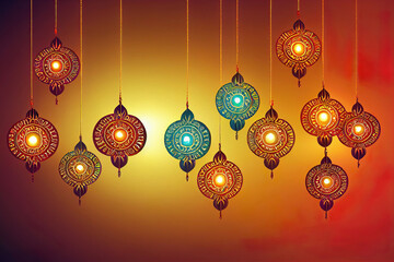 Happy Diwali, Festival of Lights, diwali candle lights background, diya lamps, indian ornaments