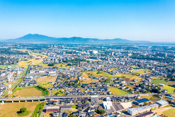 研究学園駅周辺のつくば市内の街並み（茨城県）