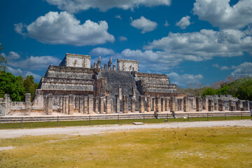 Temple of the Warriors in Chichen Itza, Quintana Roo, Mexico. Mayan ruins near Cancun