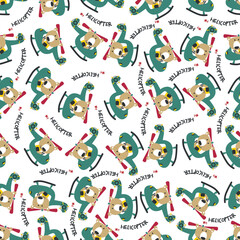 Vector illustration of cute cartoon animal pilot. Cartoon character for childrens coloring book or page.