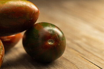 closeup of Red Zebra tomato or Safari tomato