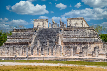 Temple of the Warriors in Chichen Itza, Quintana Roo, Mexico. Mayan ruins near Cancun