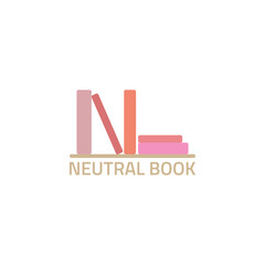 Shelf and books logo resembling the letter N.